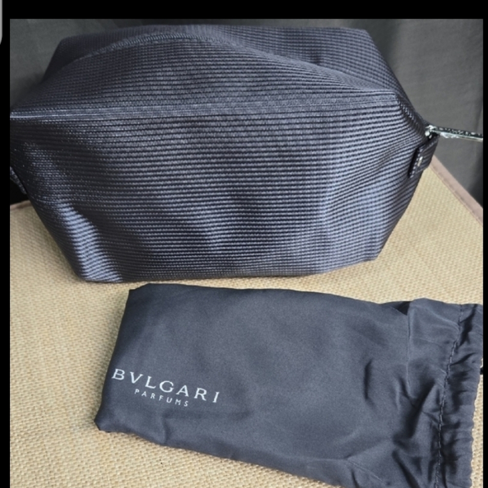 Bvlgari Gray Toiletry Bag / Cosmetic Case NWOT